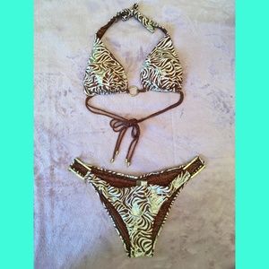 NWOT Vitamin A animal print bikini